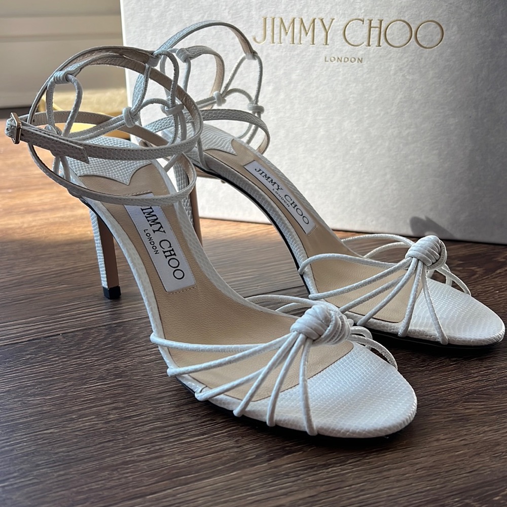 Jimmy Choo Lovella 85MM Latte Heels Size 36.5/ 6.5